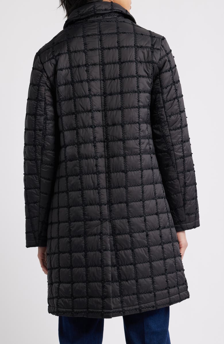 CeCe Boucle Quilted Longline Jacket, Alternate, color, Black