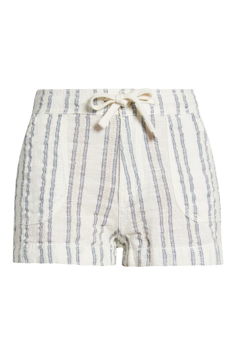 Linen & Cotton Shorts, Alternate, color, OFF WHITE STRIPE