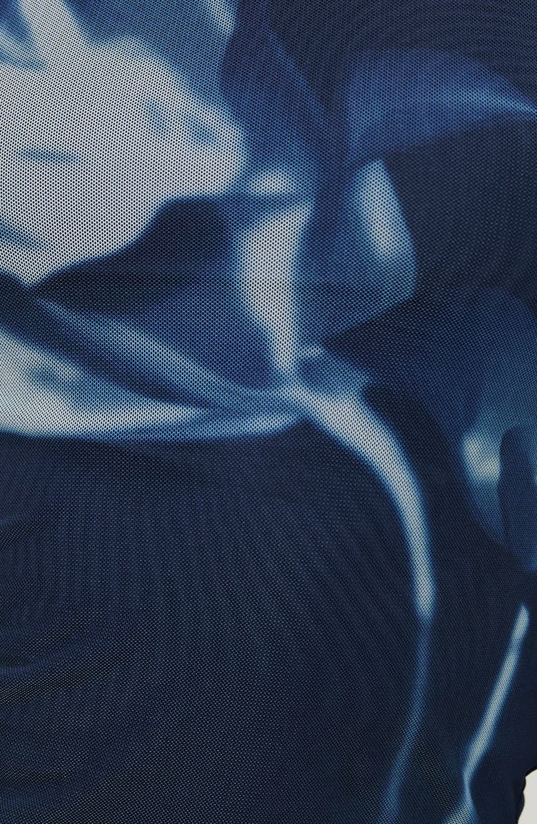 Princess Polly Raldor Floral Graphic Mesh Top, Alternate, color, Navy