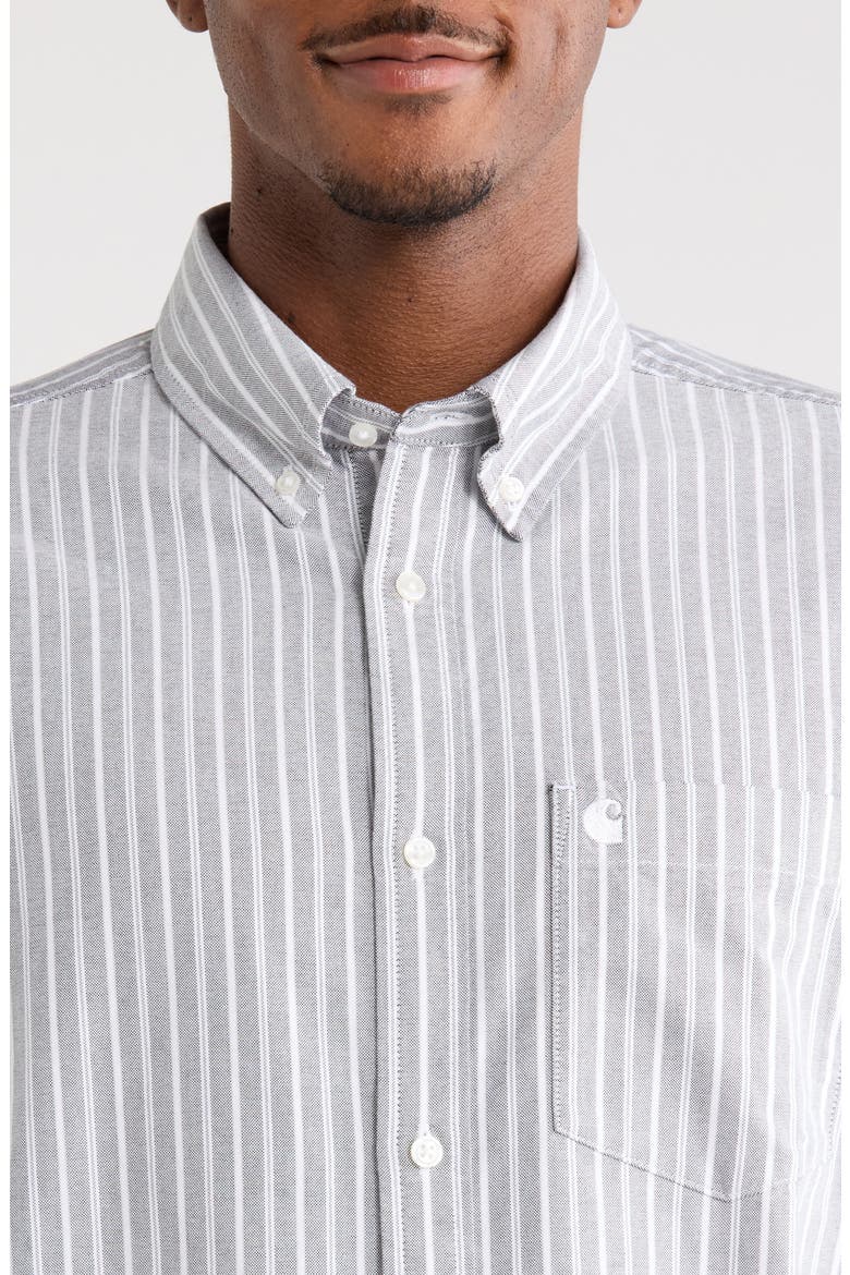 Kanan Stripe Cotton Button-Down Oxford Shirt, Alternate, color, KANAN STRIPE, BLACK