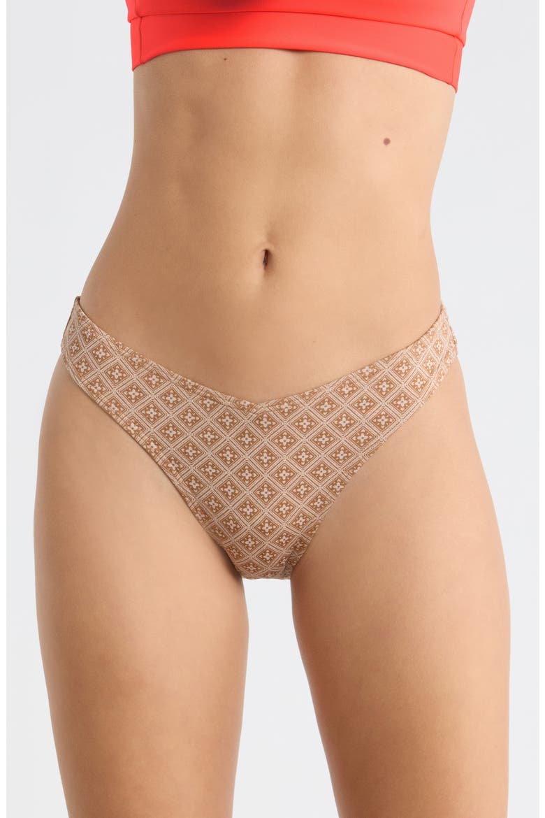 Moon Geo High Leg Bikini Bottoms, Main, color, BROWN