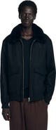 SANDRO Wool aviator jacket with shearling