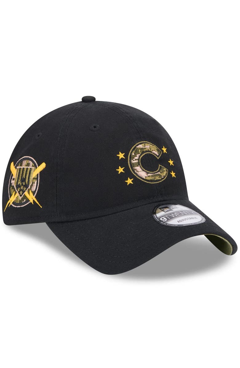 New Era Men's New Era Black Chicago Cubs 2024 Armed Forces Day 9TWENTY Adjustable Hat, Main, color, Black