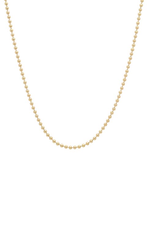 18k Gold Bead Chain Necklace