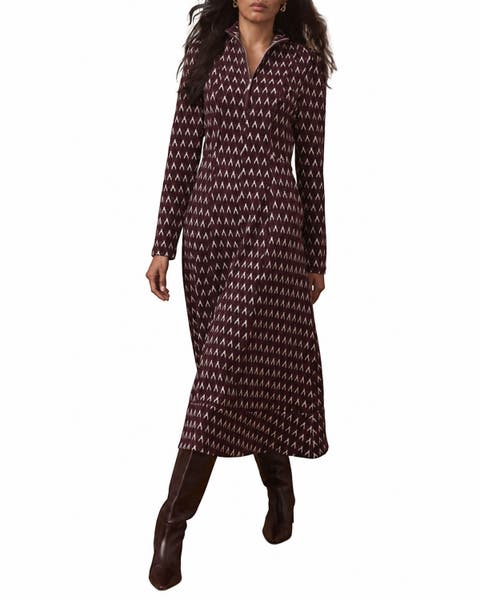 Patterened Jacquard Midi Dress