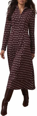 MINT VELVET Patterened Jacquard Midi Dress