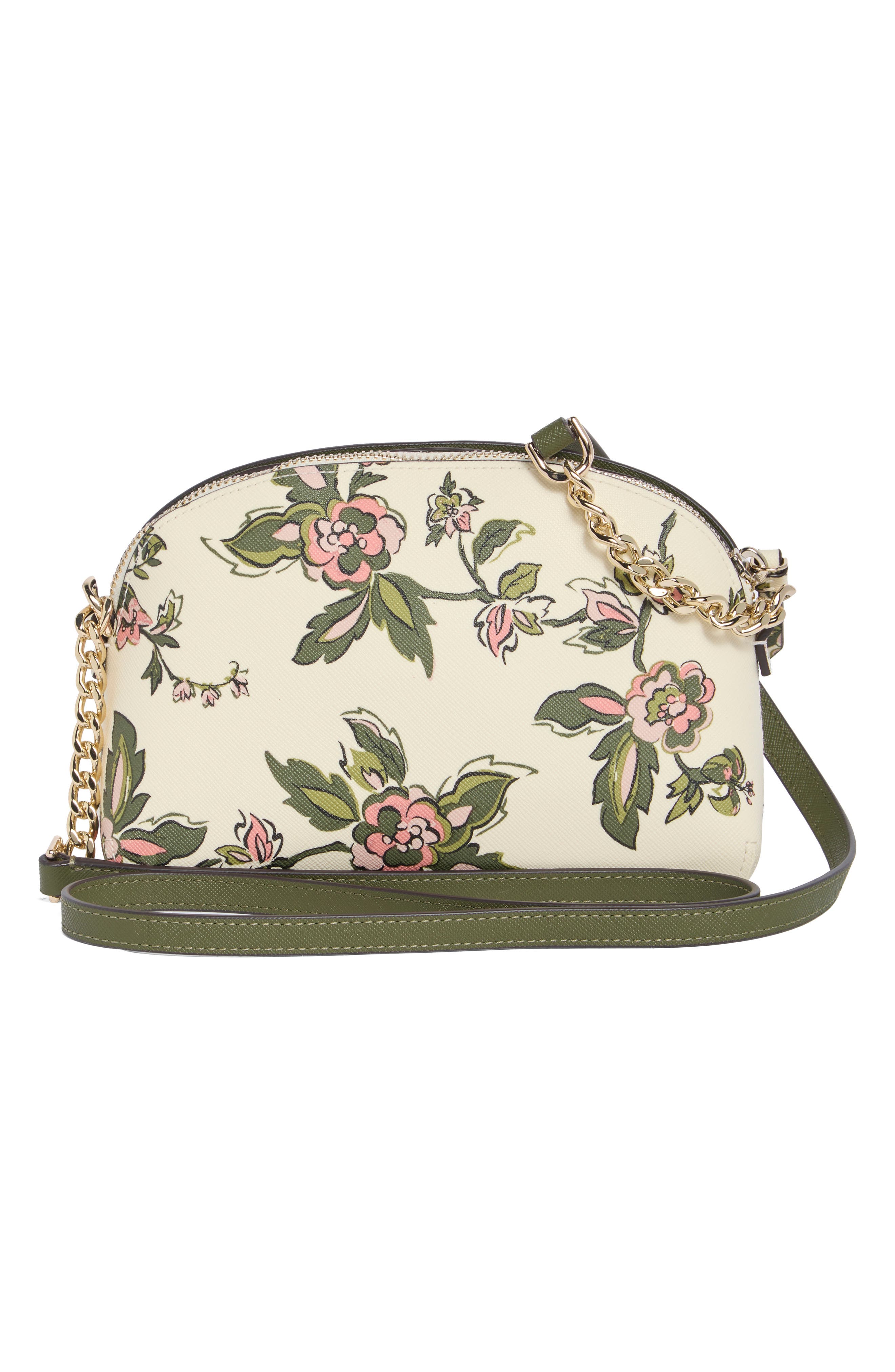 Cameron Forest Blooms Leather Crossbody Bag, Alternate, color, MERINGUE MULTI