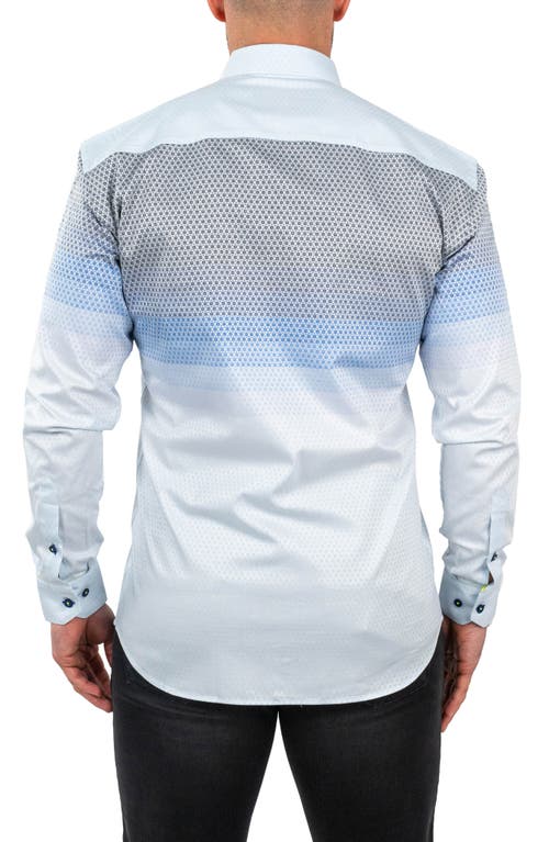 Maceoo Fibonacci Jacqdegrade Blue Contemporary Fit Button-up Shirt In Blue