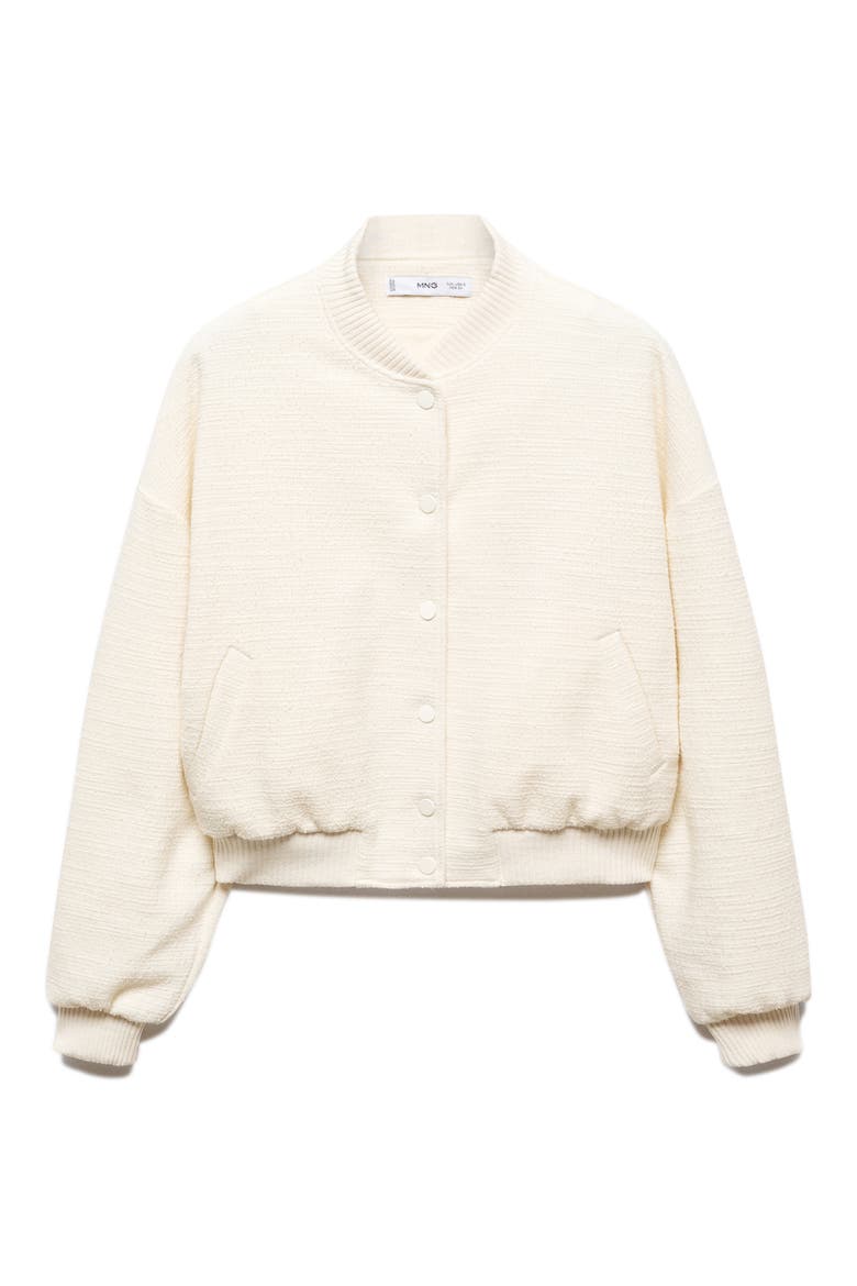 Tweed Bomber Jacket, Alternate, color, BEIGE