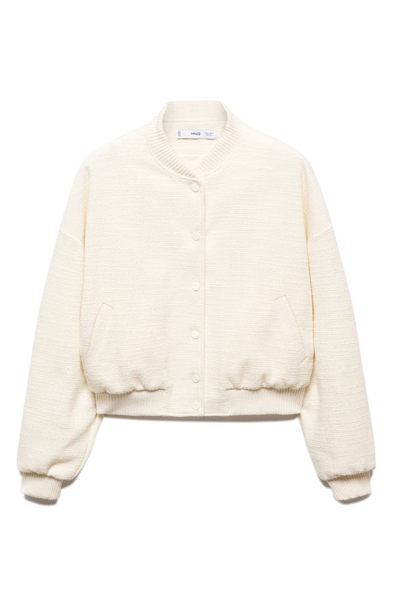 MANGO Tweed Bomber Jacket, Alternate, color,