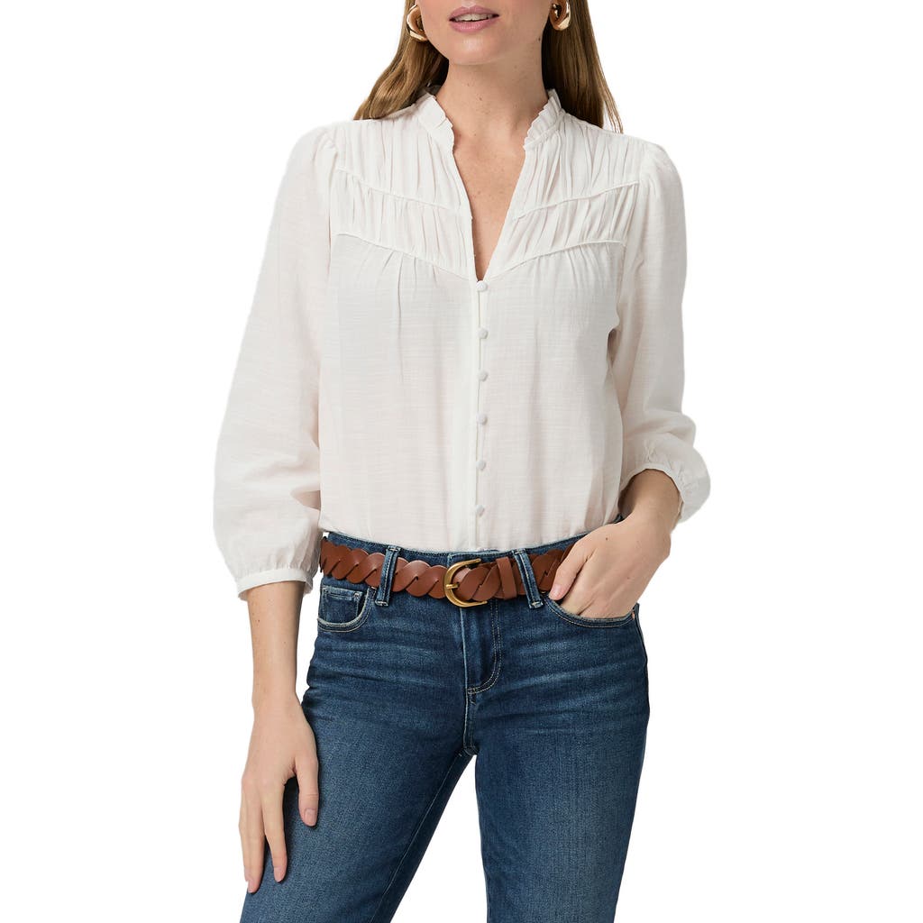 PAIGE PAIGE ARLETTE SHIRRED BUTTON-UP SHIRT