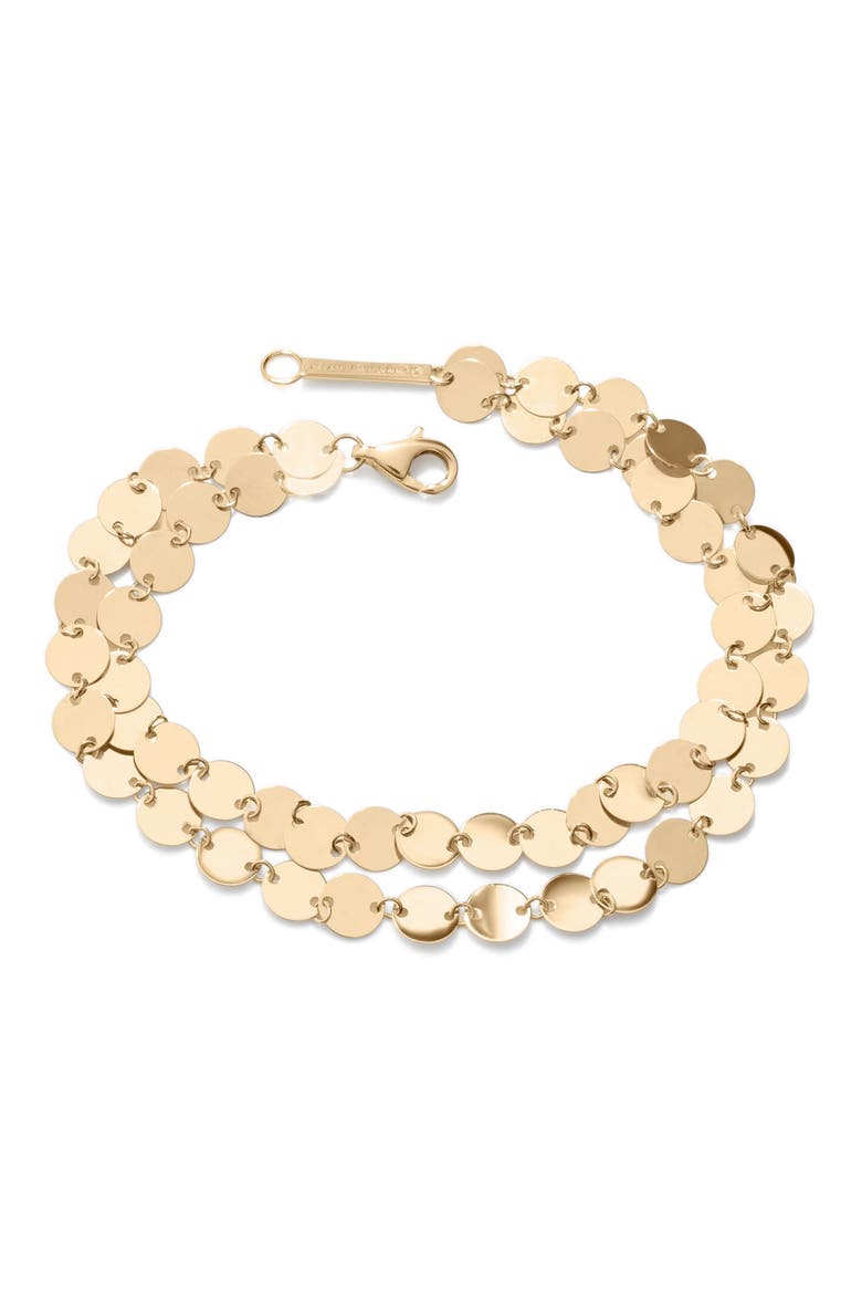 14K Gold Layered Laser Disc Chain Bracelet, Main, color, YELLOW GOLD