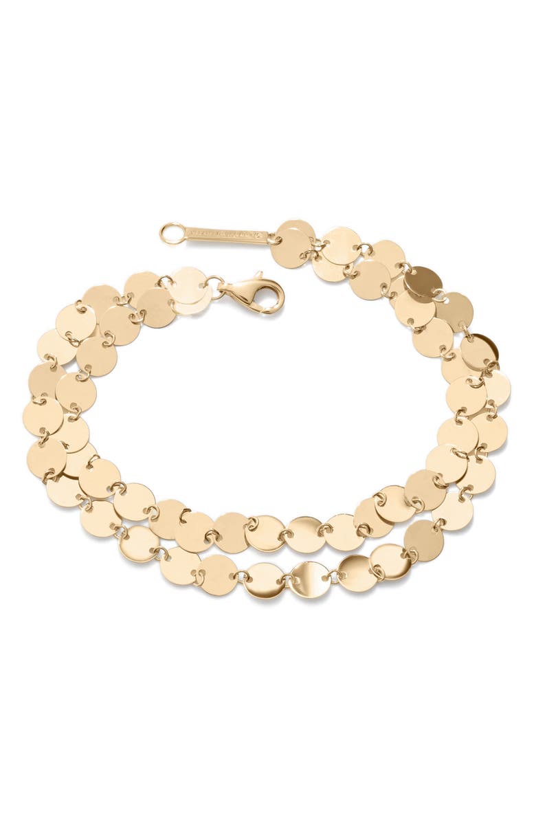 LANA 14K Gold Layered Laser Disc Chain Bracelet, Main, color, 