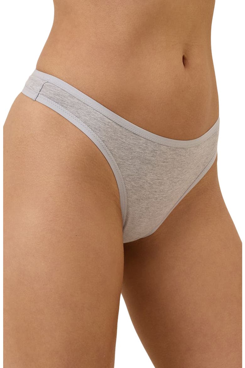 Organic Cotton Everyday Mid Rise Thong 6-Pack, Alternate, color, Cool Neutrals