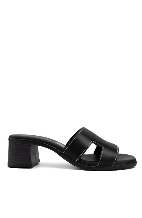 Sorrento Leather Medium Heel Sandal (Women)