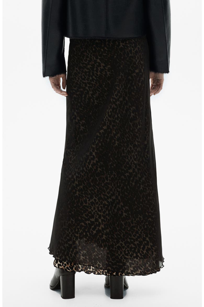 Rocio Leopard Print Maxi Skirt, Alternate, color, BLACK