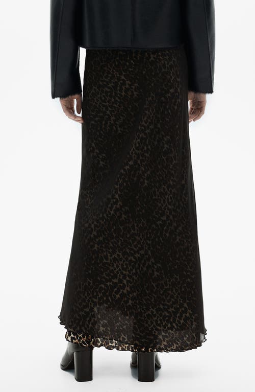 Mango Rocio Leopard Print Maxi Skirt In Black