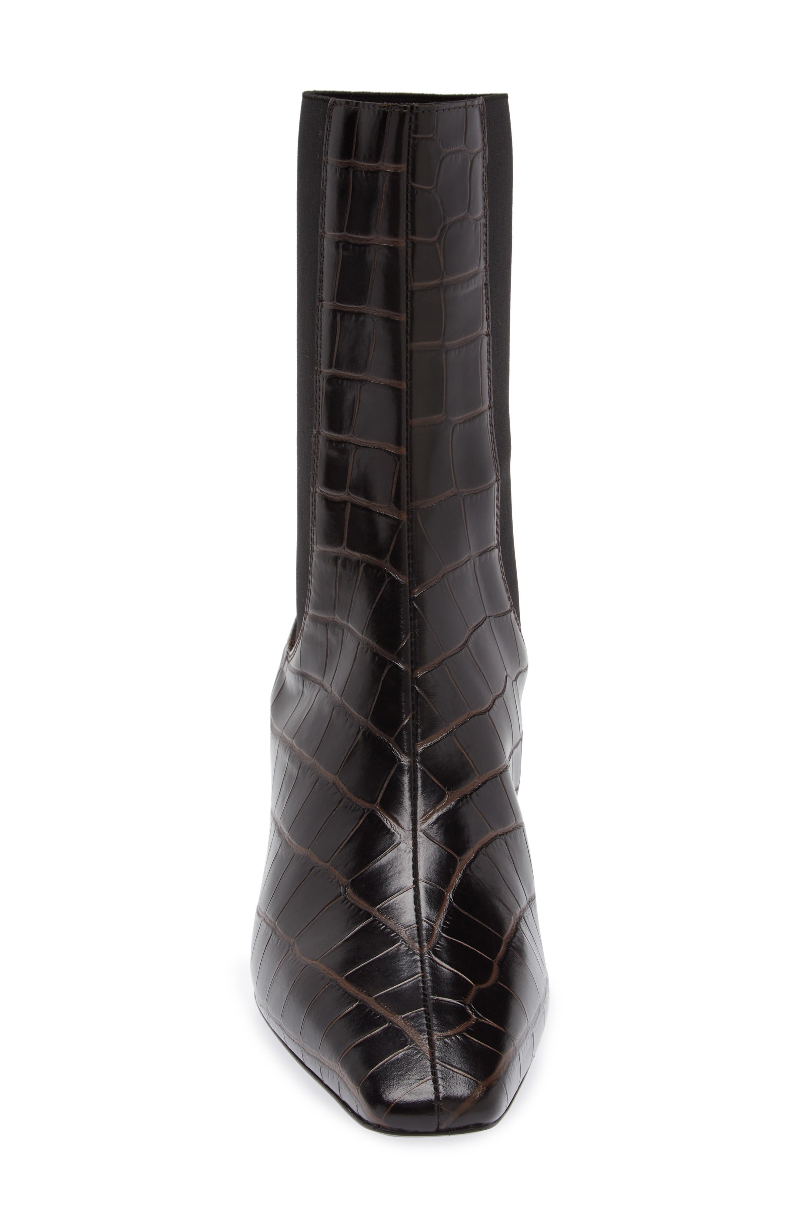 TOTEME Croc Embossed Kitten Heel Chelsea Boot, Alternate, color, Dark Brown Croco