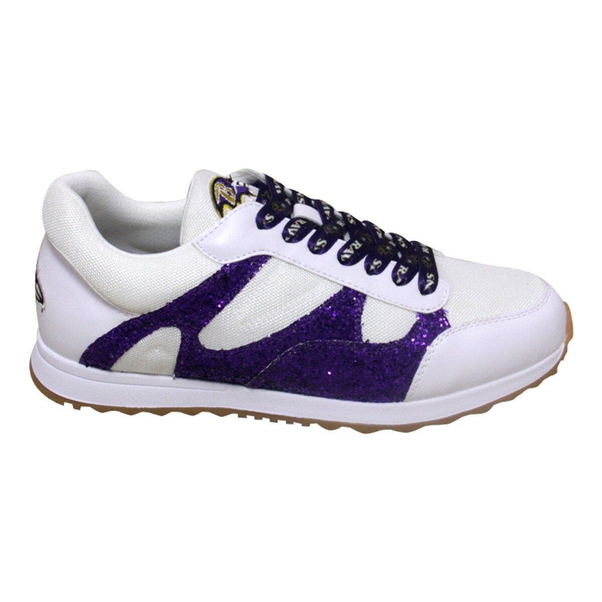CUCE Women's Cuce  White Baltimore Ravens Glitter Sneakers, Alternate, color, 
