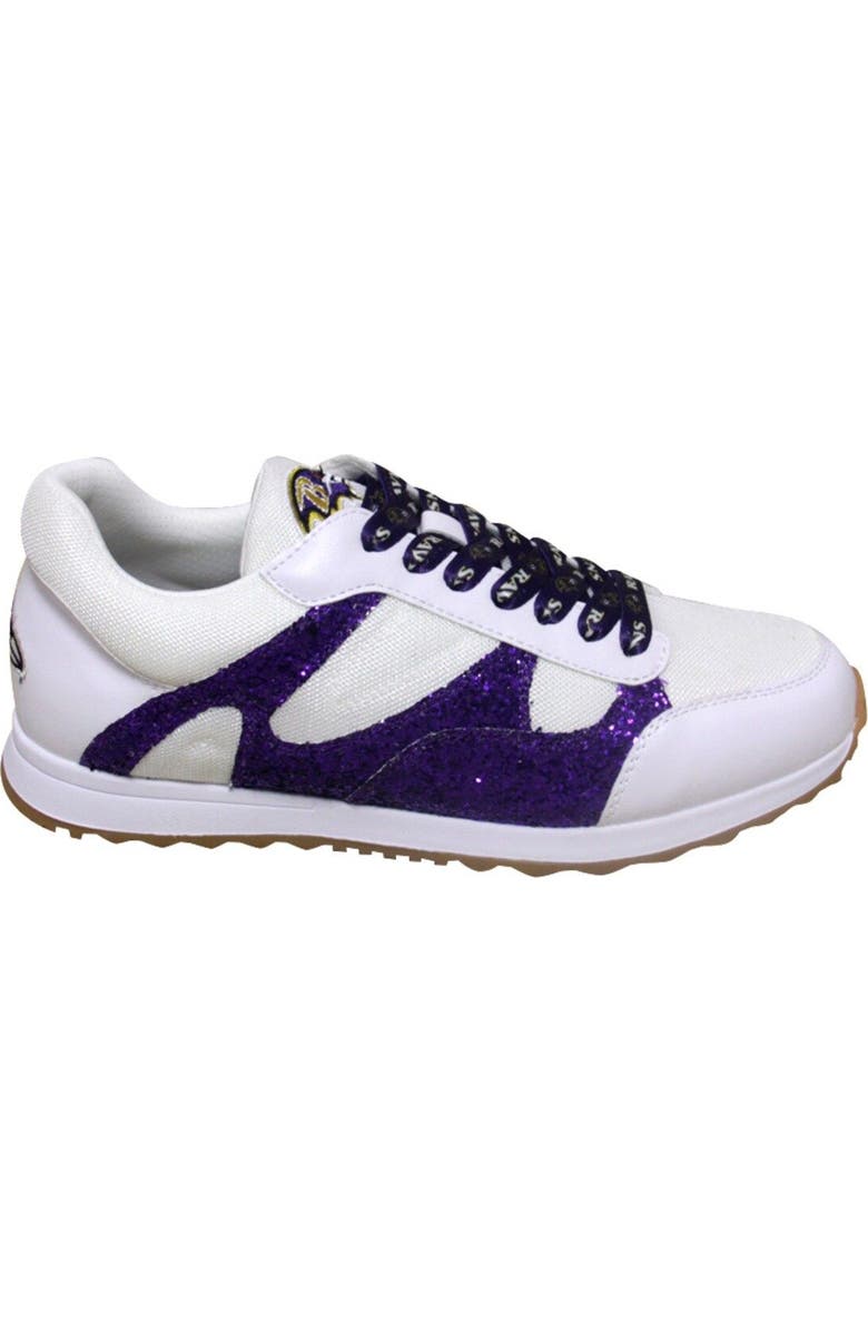 CUCE Women's Cuce White Baltimore Ravens Glitter Sneakers, Alternate, color,