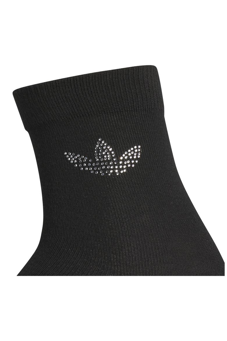 Gender Inclusive Originals Rhinestone Assorted 2-Pack Quarter Socks, Alternate, color, BLACK/ GREY/ WHITE