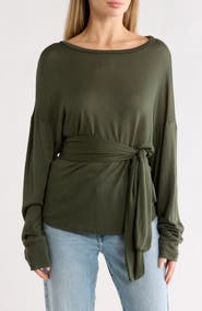 GO COUTURE Faux Tie Wrap Sweater