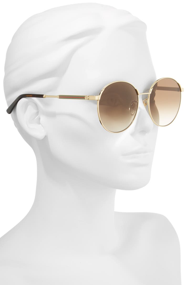 Gucci 58mm Gradient Round Sunglasses, Alternate, color, 