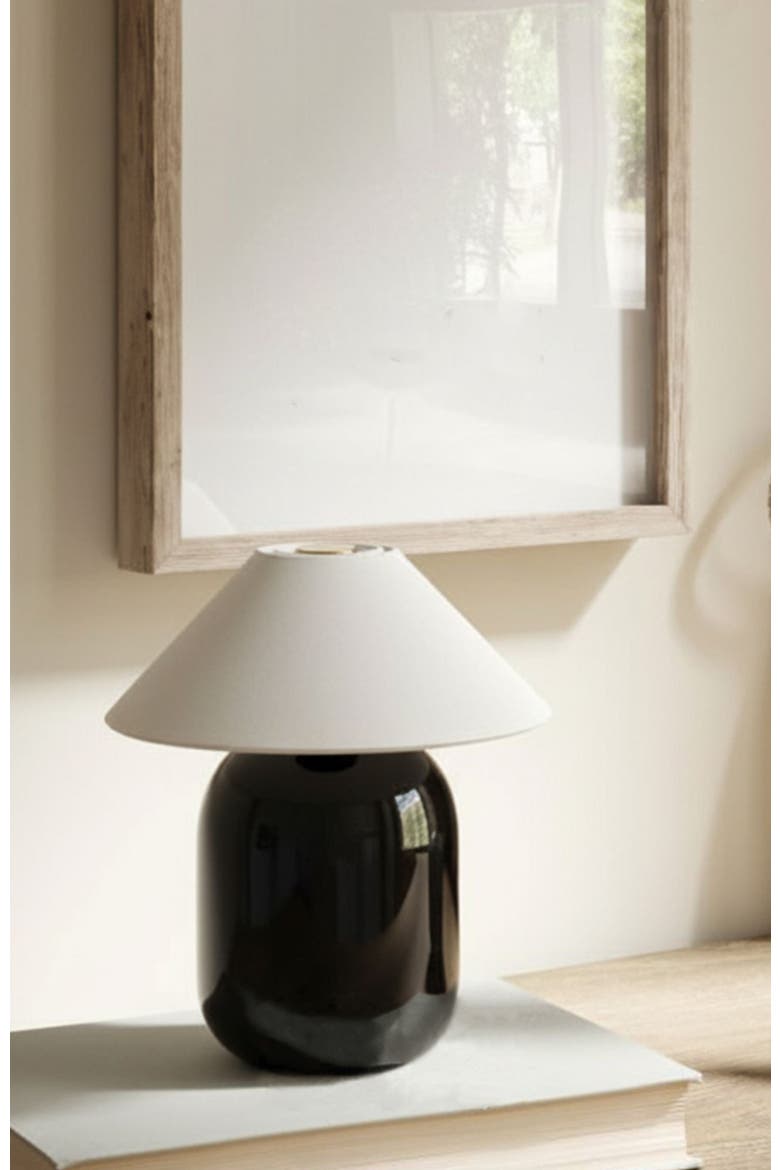 Ren Black 8" Portable and Dimmable LED Table Lamp, Cordless up to 12-Hours of Charge, Alternate, color, Black