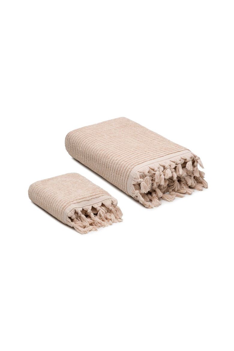 Ribbed Loom Turkish Cotton Terry Towel Bundle, Alternate, color, Sand