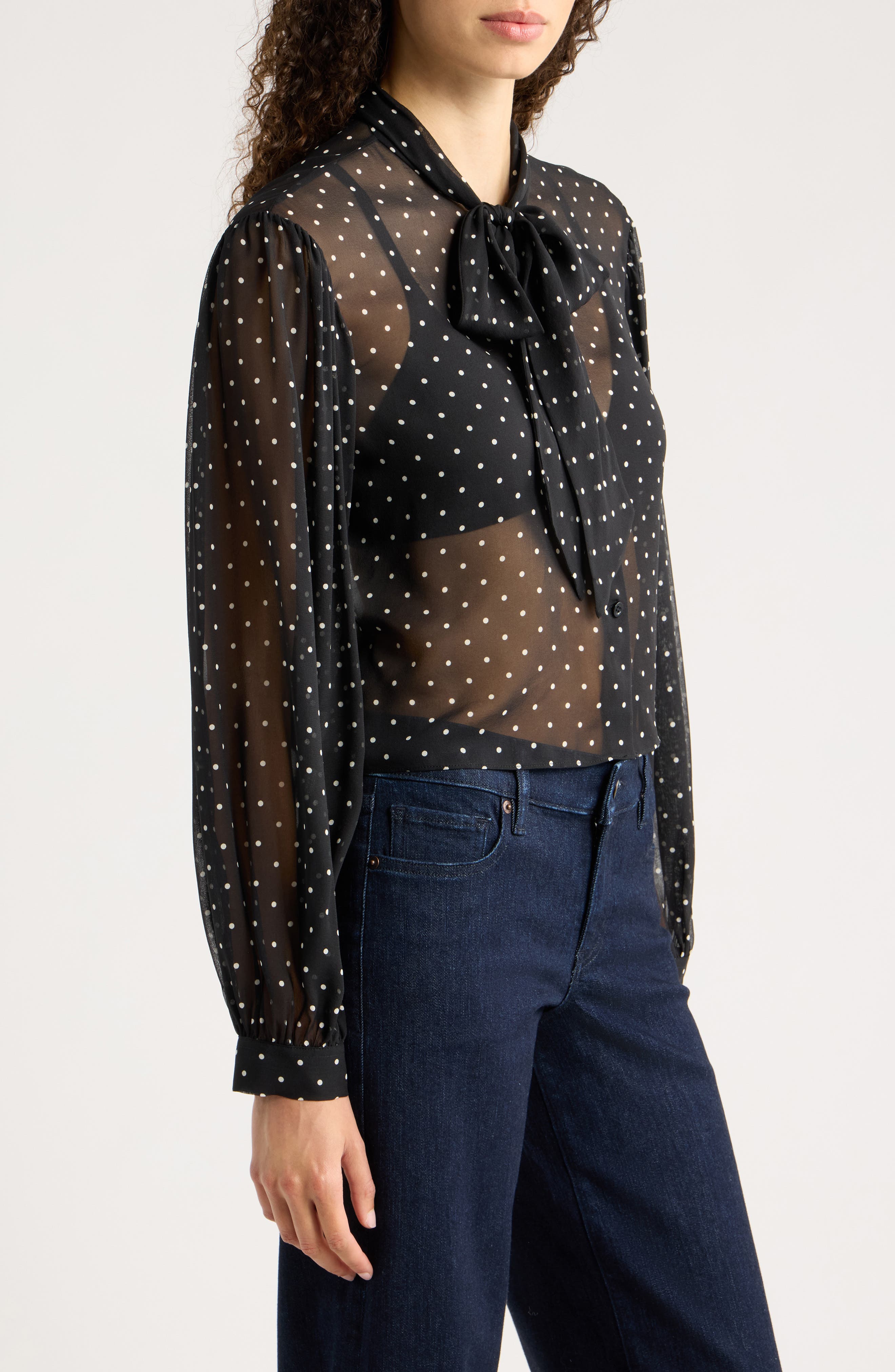 FRAME Camilla Polka Dot Silk Blouse (Women) | Nordstrom
