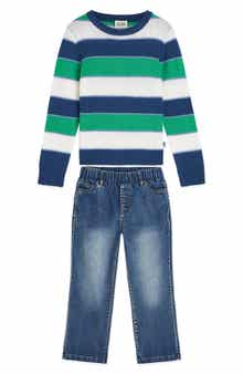 Scotch & Soda Kids' Stripe Sweater & Jeans Set