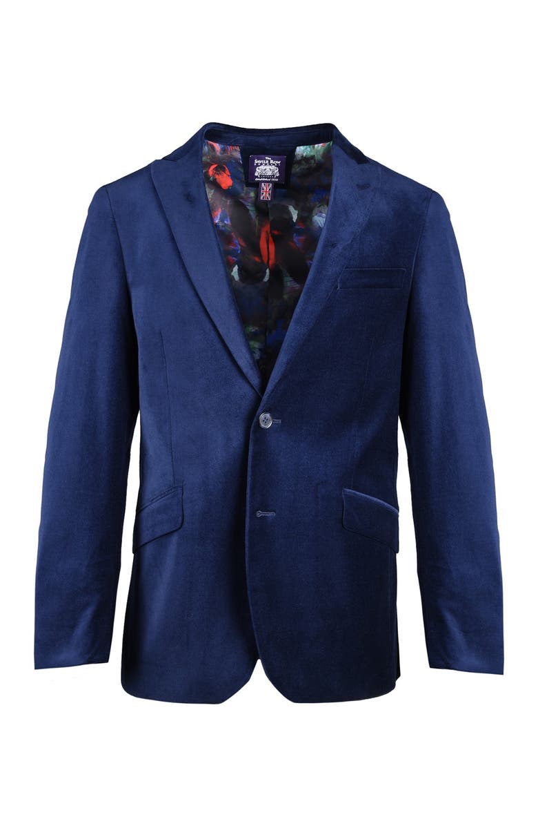 SAVILE ROW CO Velvet Blazer, Alternate, color, Navy