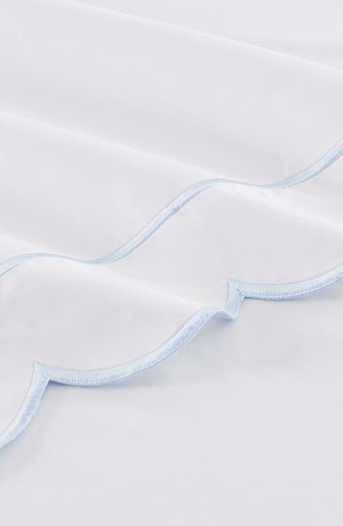 Melange Home Scallop Frame 300 Thread Count Sheet Set In Blue