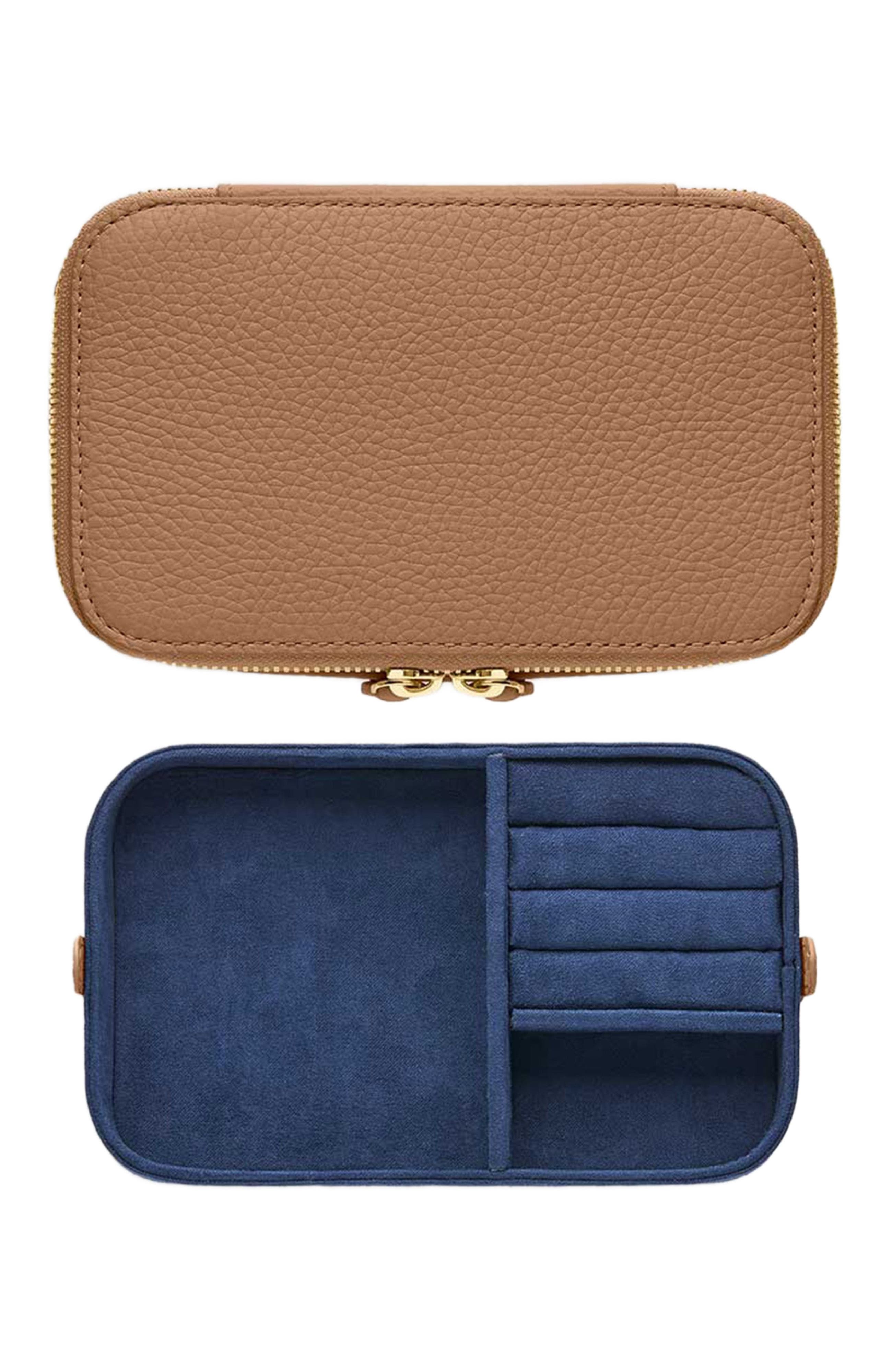 MAISON de SABRÉ Leather Jewellery Case, Alternate, color, Sandstone Brown