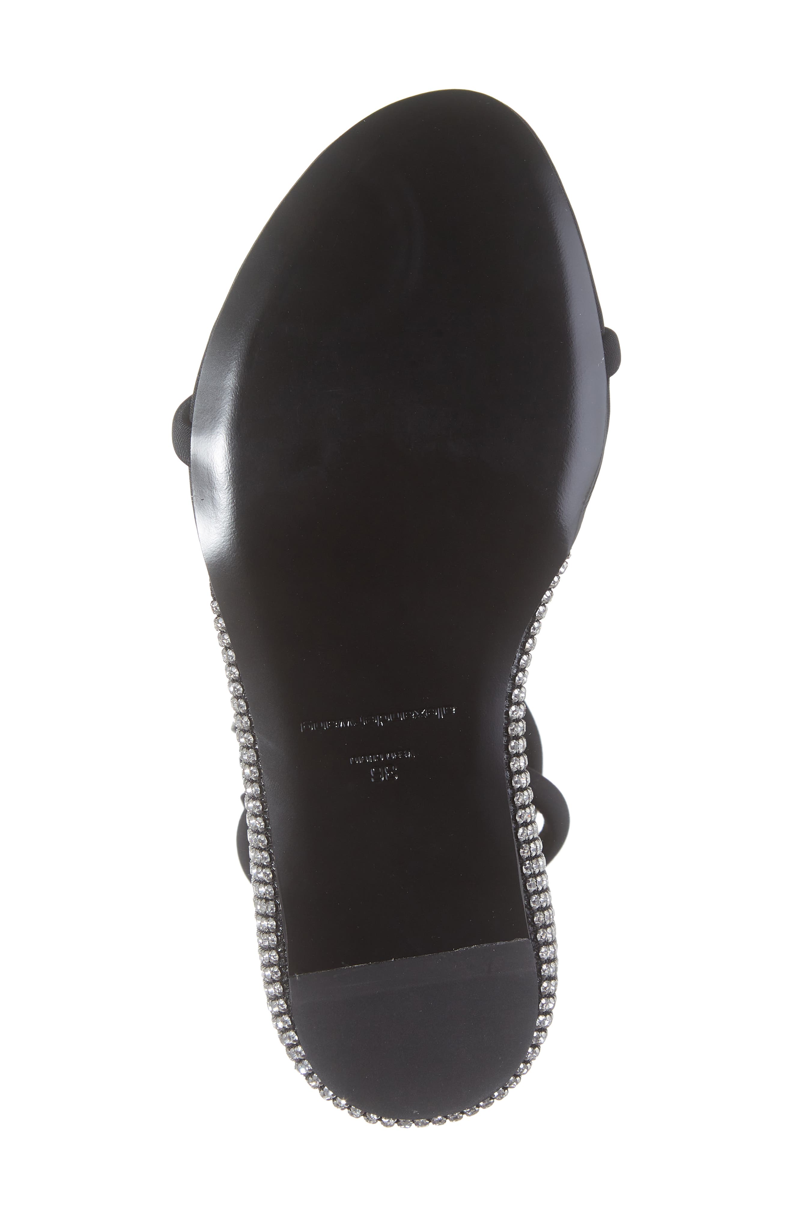 Alexander Wang Dahlia Rhinestone Logo Wedge Sandal, Alternate, color, Black