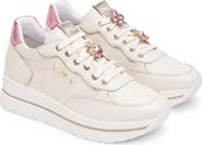 NeroGiardini Crystal Embellished Lace-Up Sneaker