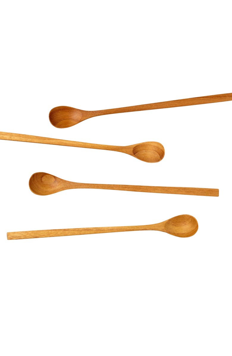 Be Home Teak Long Spoons - Set of 4, Main, color, Teak
