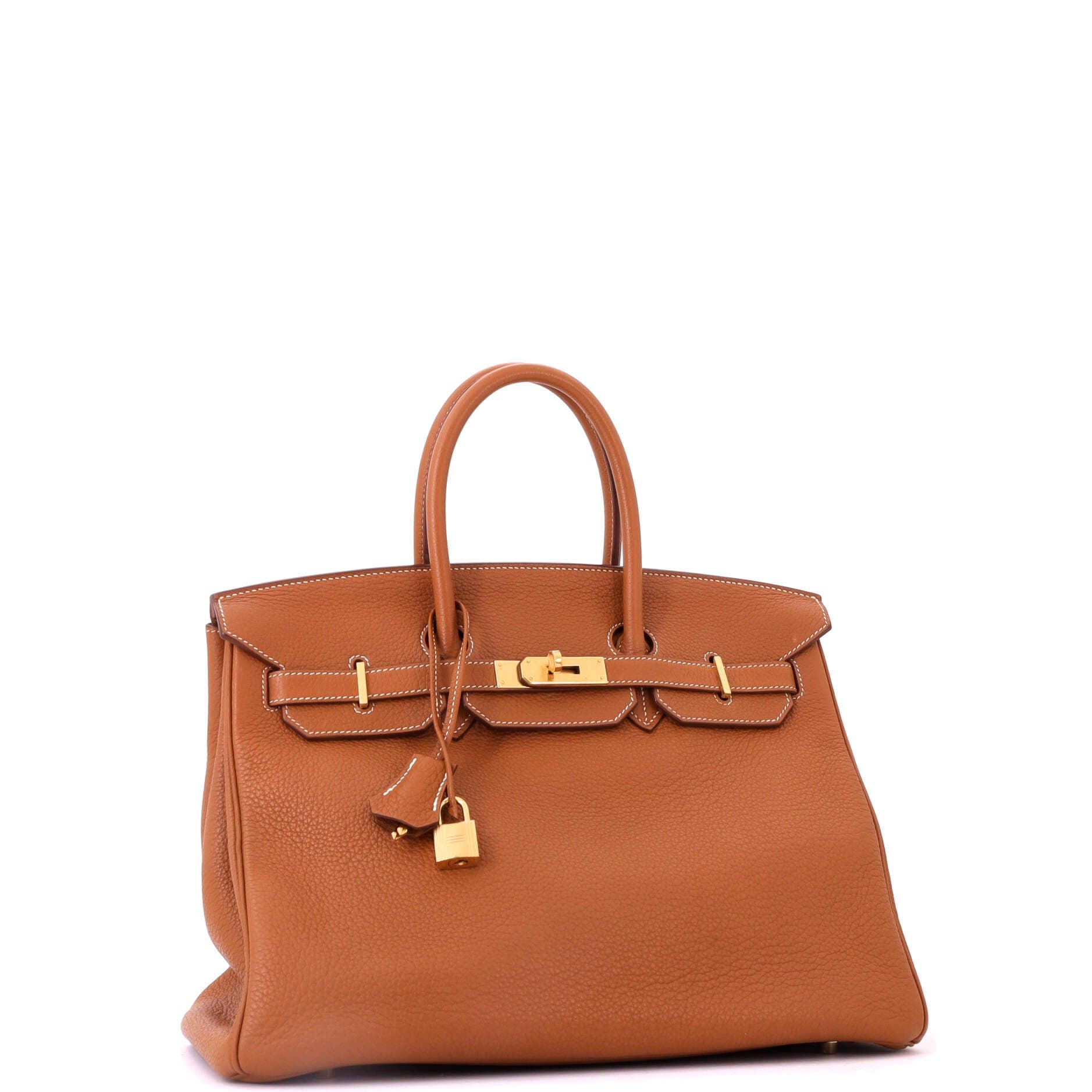 Pre-Owned Hermes Birkin Handbag Brown Togo with Gold Hardware 35, Alternate, color, Gold