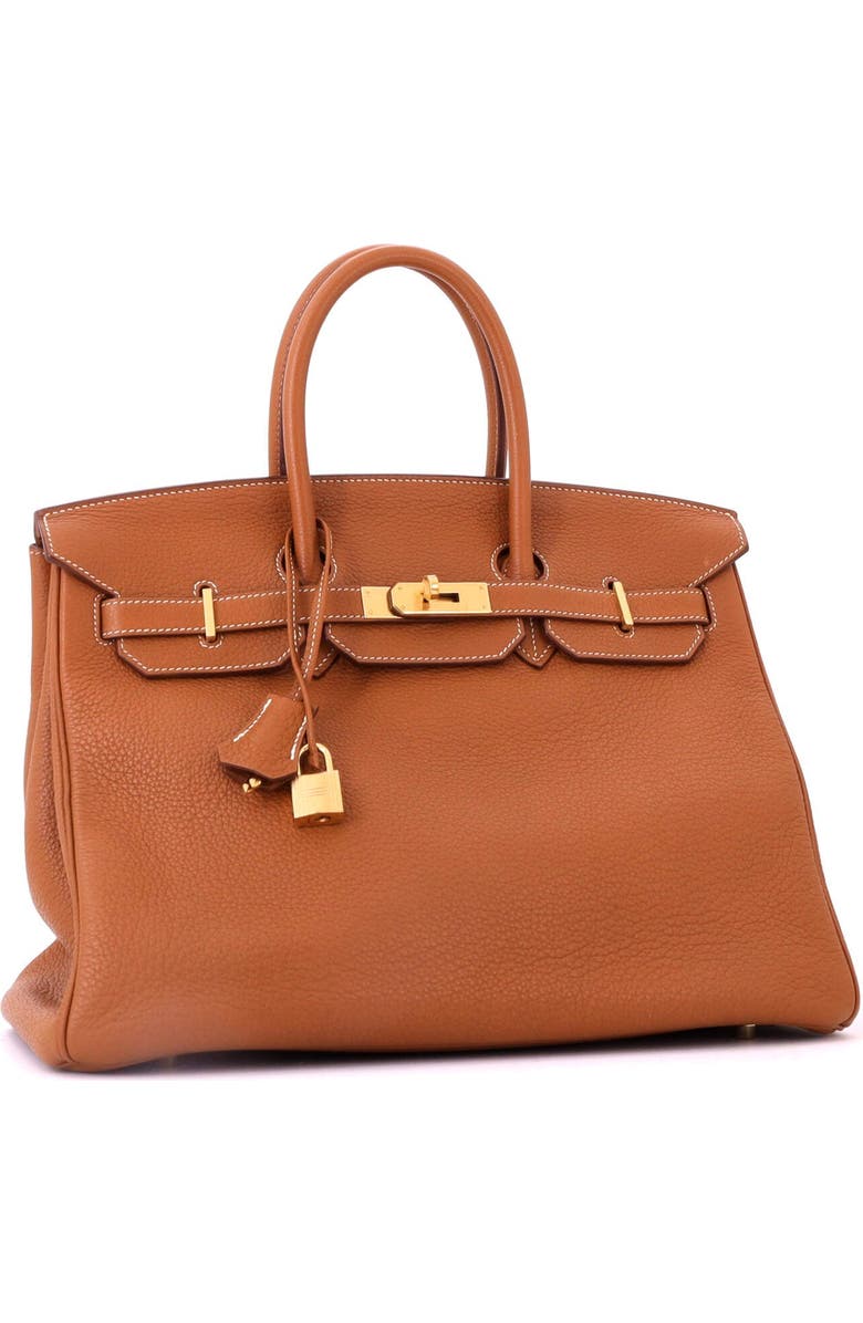 Pre-Owned Hermes Birkin Handbag Brown Togo with Gold Hardware 35, Alternate, color, Gold