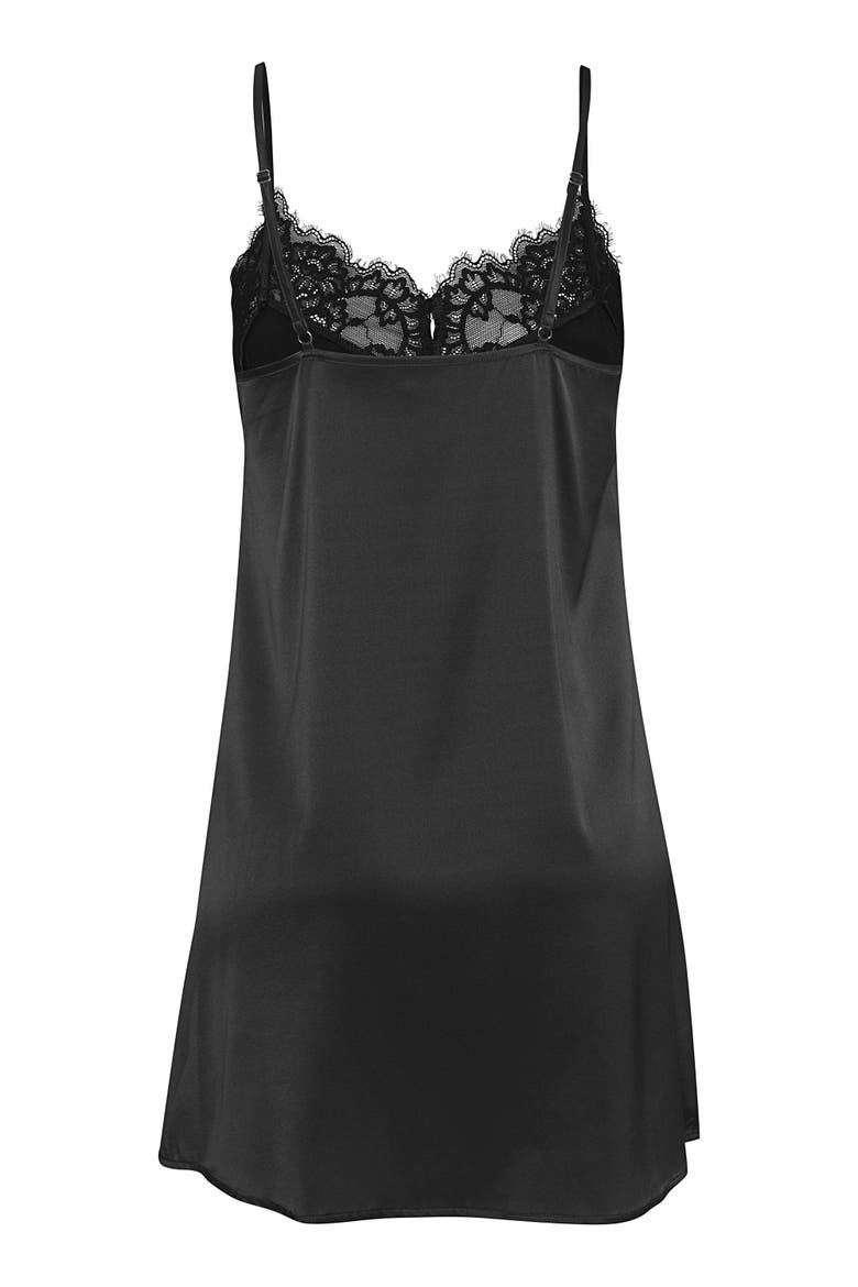 Silk Slip Nightgown, Alternate, color, Black