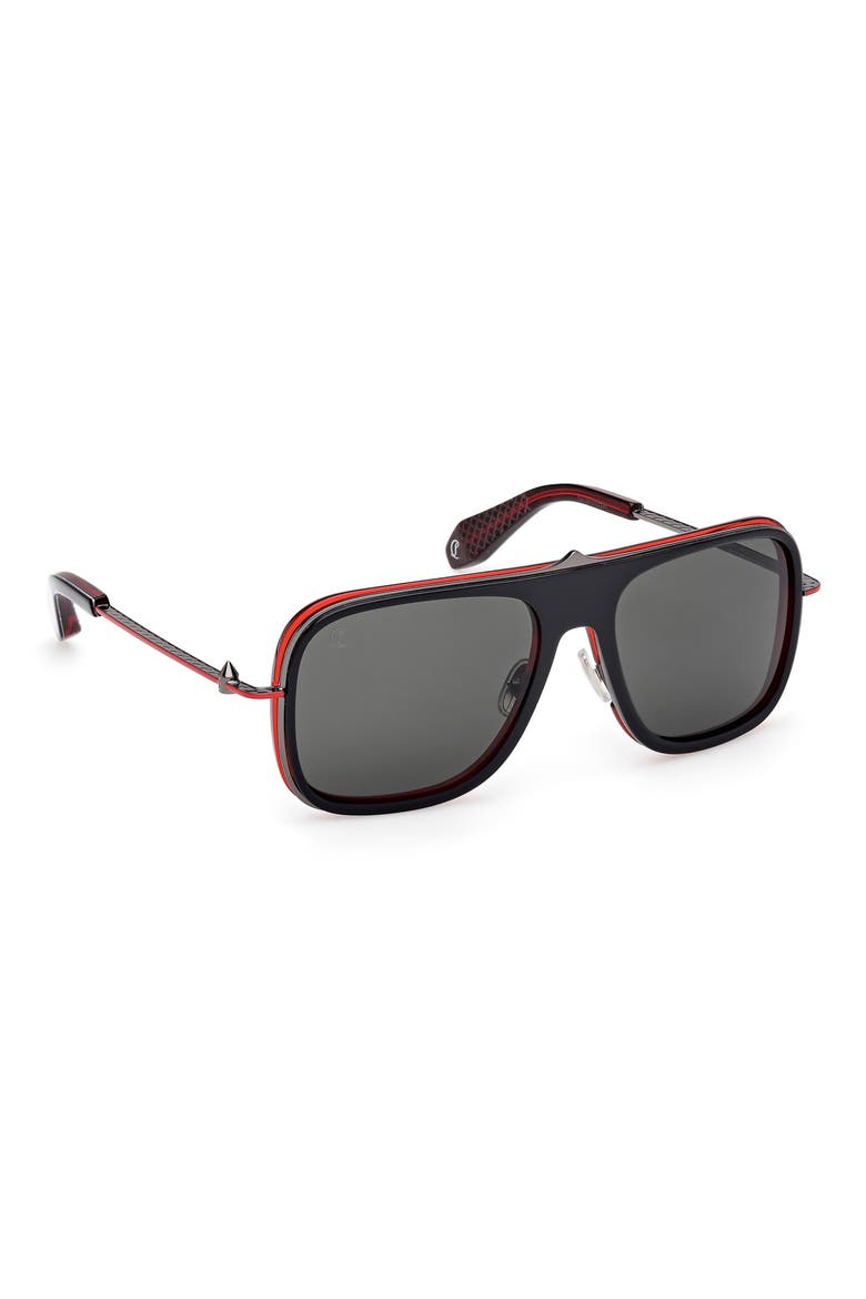 58mm Navigator Sunglasses, Alternate, color, BLACK RED / GUNMETAL RED