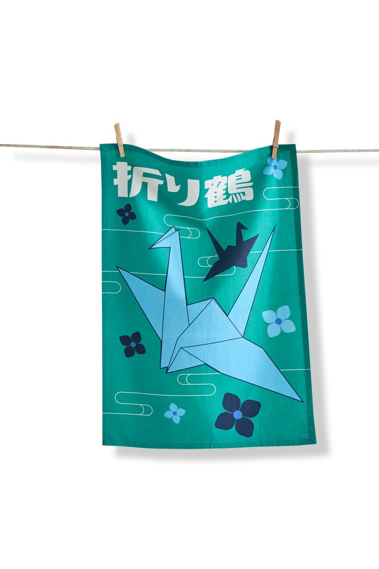 Paper Crane Multi Cotton Dishtowel 26 x 18 in Everyday, Main, color, Multicolored