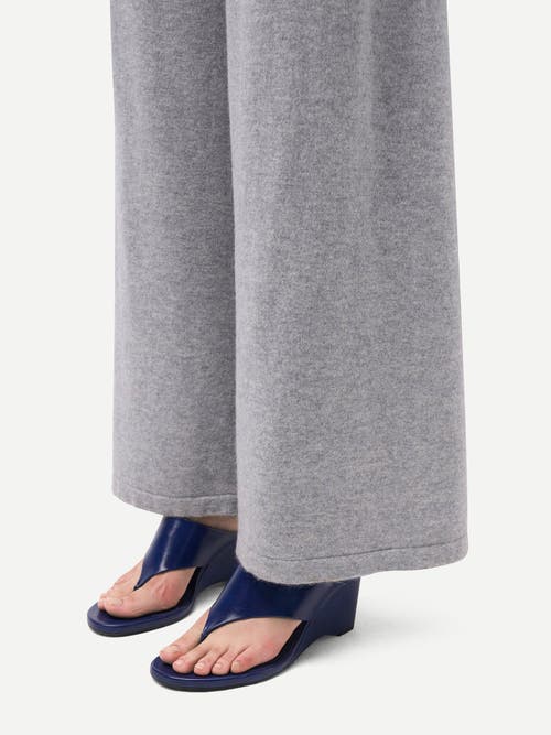 Gobi Mongolian Cashmere Wide-leg Cashmere Pants In Gray