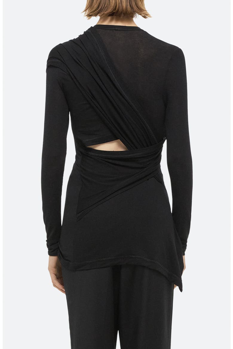 Protection Draped Asymmetric Top, Alternate, color, BLACK