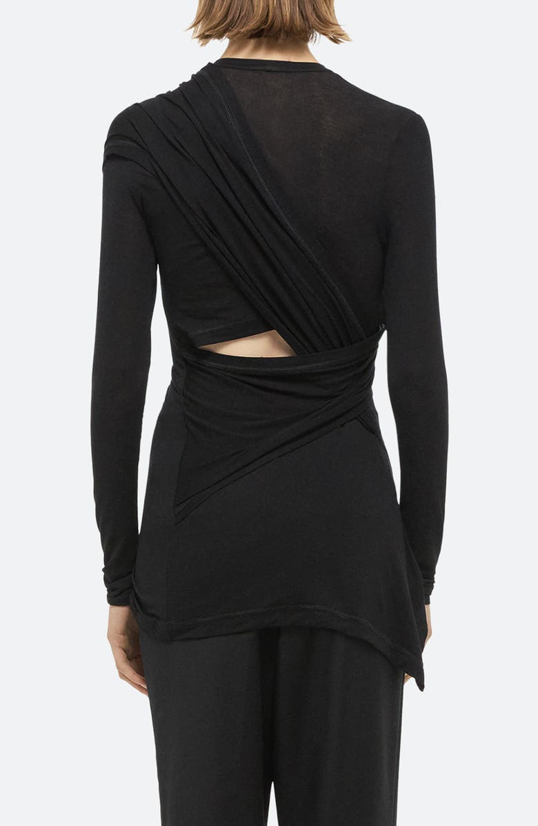 Helmut Lang Protection Draped Asymmetric Top, Alternate, color, Black
