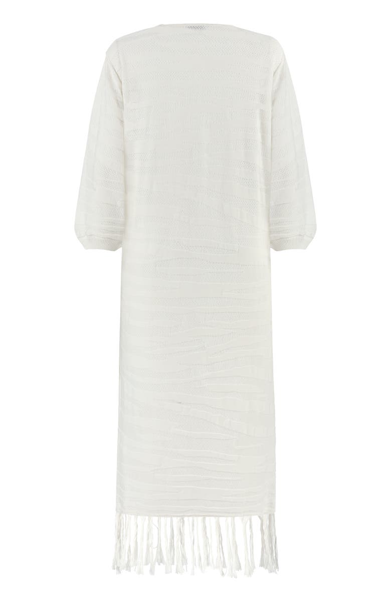 Labeca London Margi Cotton Textured Fringe Dress, Alternate, color, Ecru