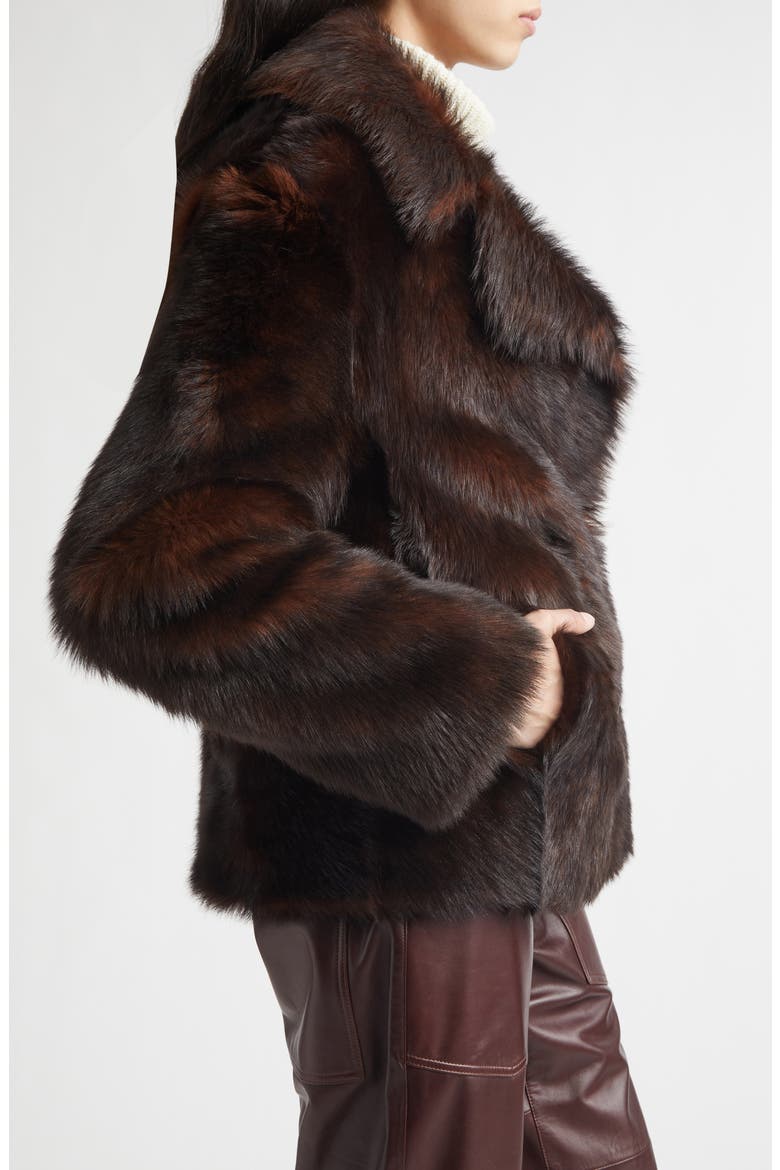 Cleophee Genuine Shearling Coat, Alternate, color, DARK BROWN