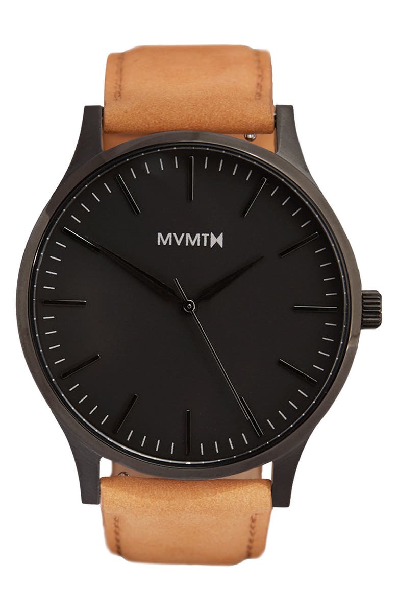 MVMT WATCHES MVMT Leather Strap Watch, 40mm, Main, color, 