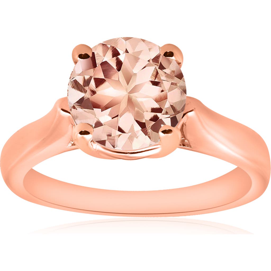 Bliss Diamond 8mm Round 1 3/4ct Genuine Morgranite 14k Gold Solitaire Engagement Ring In 14k Rose Gold