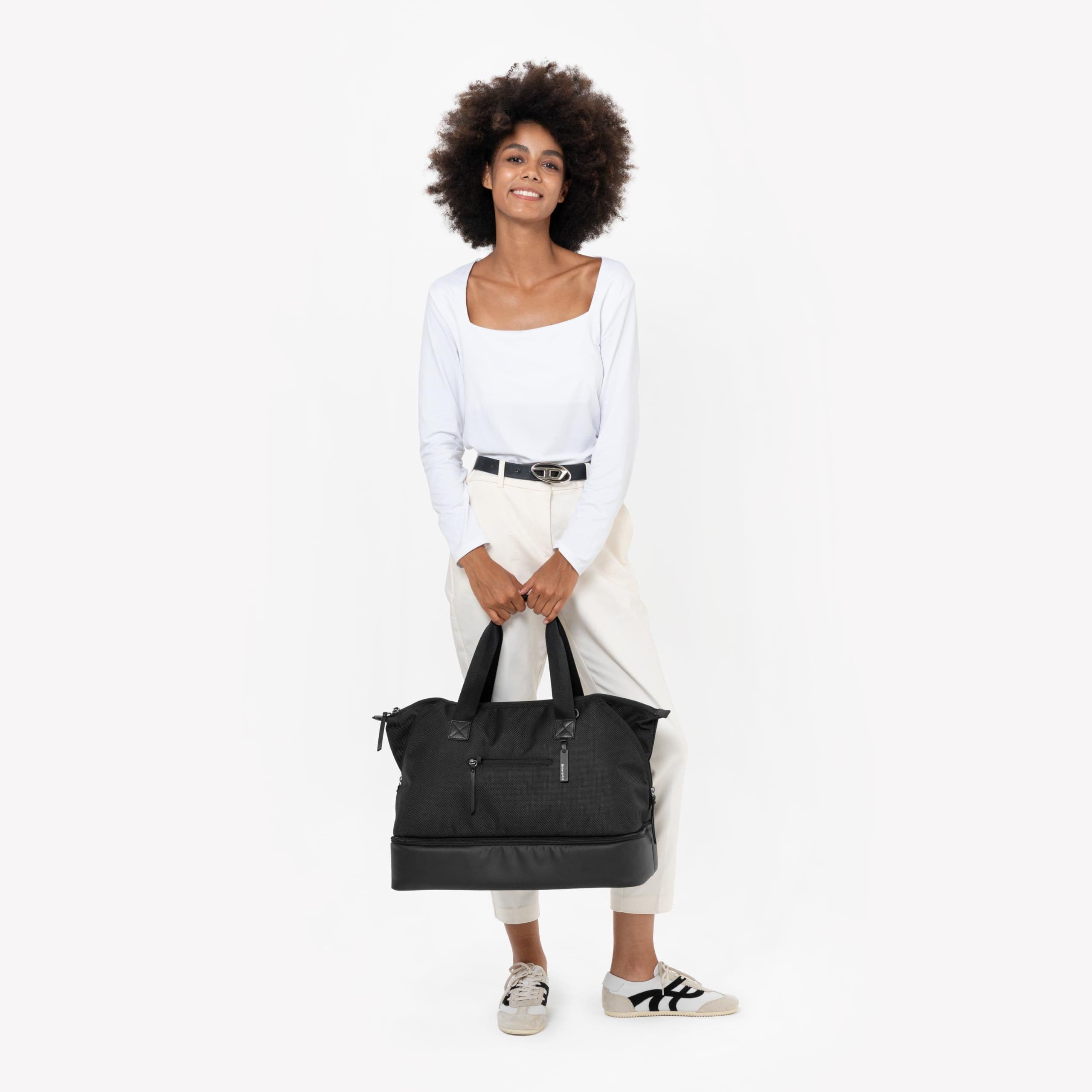 Sherpani Boston Anti-Theft Tote Duffel for Women with Removable Shoe Compartment, Alternate, color, Carbon